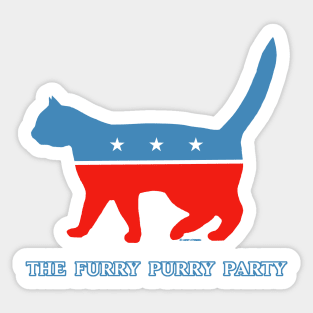 The Furry Purry Party aka the house cat party Sticker